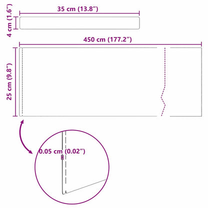 Rasenrand 4 pcs Silber 450 x 25 cm Edelstahl
