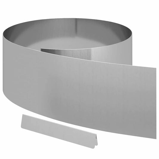 Rasenrand Silber 450 x 25 cm Verzinkter Stahl