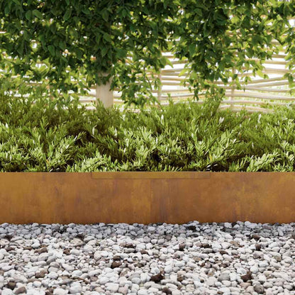 Rasenrand Rostig 450 x 25 cm Wetterfeststahl