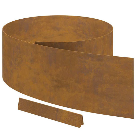 Rasenrand Rostig 450 x 25 cm Witterungsbeständiger Stahl