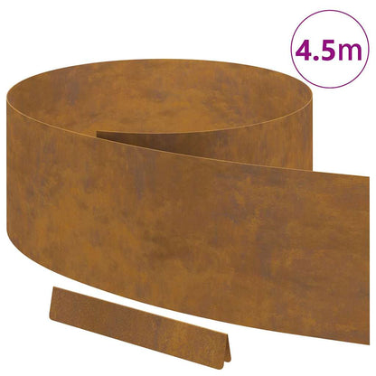 Rasenrand Rostig 450 x 25 cm Witterungsbeständiger Stahl
