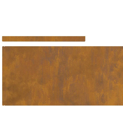 Rasenrand 4 pcs Rostig 450 x 25 cm Witterungsbeständiger Stahl