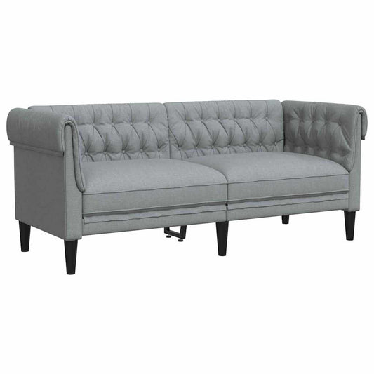 Chesterfield-Sofa Hellgrau 182,5 x 74,5 x 74,5 cm Stoff