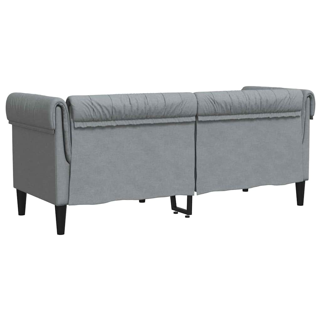 Chesterfield-Sofa Hellgrau 182,5 x 74,5 x 74,5 cm Stoff