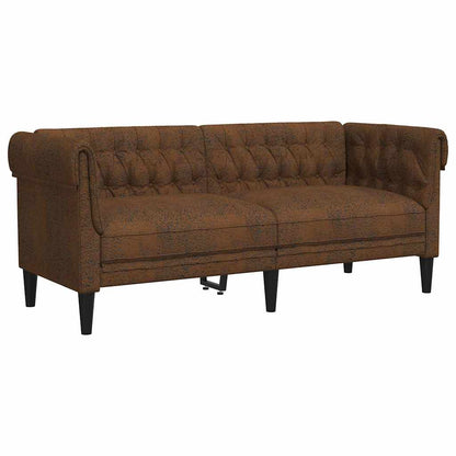 Chesterfield-Sofa mit Kissen Braun 182,5 x 74,5 x 74,5 cm