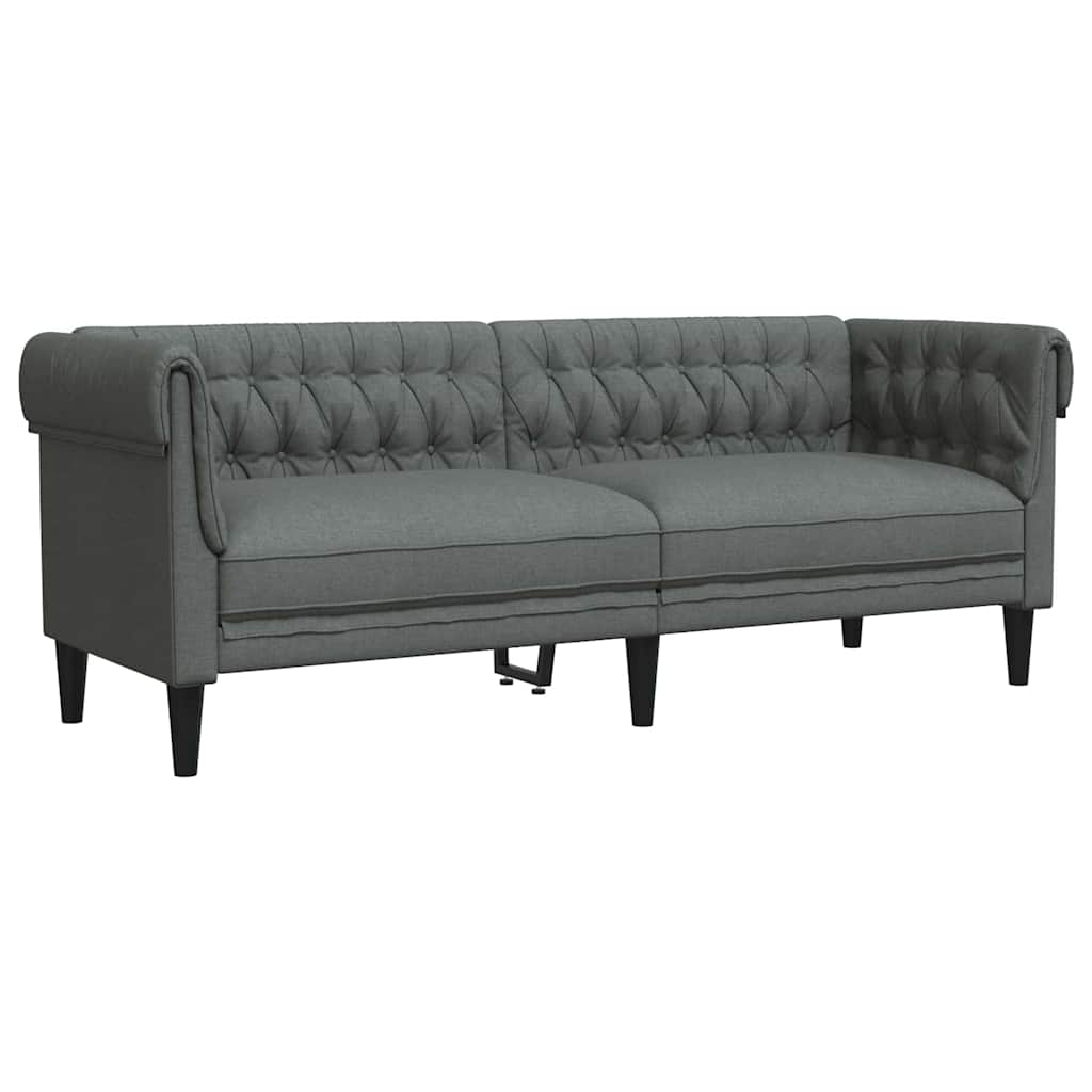 Chesterfield-Sofa Dunkelgrau 201,5 x 74,5 x 74,5 cm Stoff