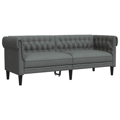 Chesterfield-Sofa Dunkelgrau 201,5 x 74,5 x 74,5 cm Stoff