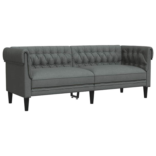 Chesterfield-Sofa Dunkelgrau 201,5 x 74,5 x 74,5 cm Stoff