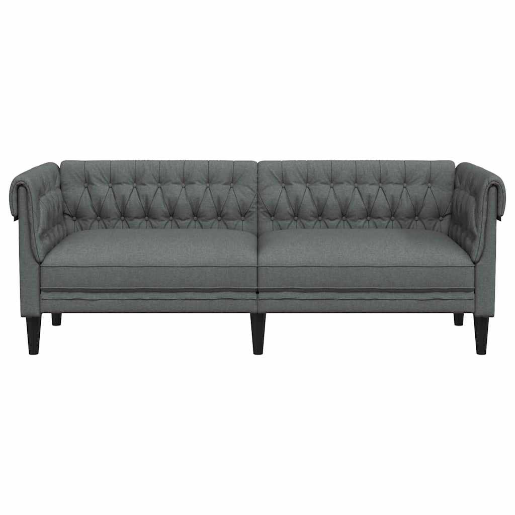 Chesterfield-Sofa Dunkelgrau 201,5 x 74,5 x 74,5 cm Stoff