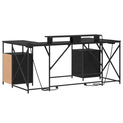Schreibtisch Schwarze Eiche 182 x 101 x 87,5 cm Holzwerkstoff