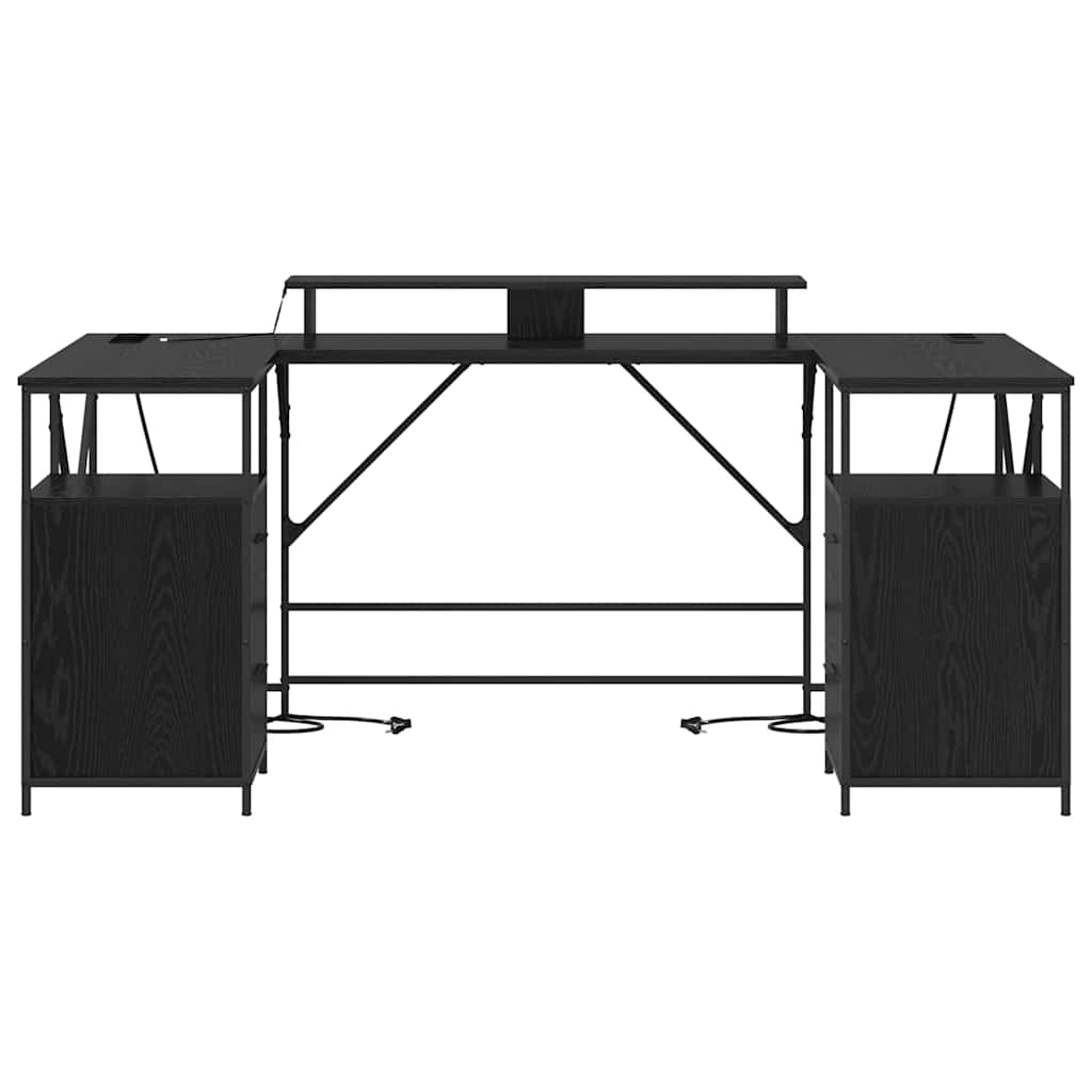 Schreibtisch Schwarze Eiche 182 x 101 x 87,5 cm Holzwerkstoff