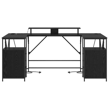 Schreibtisch Schwarze Eiche 182 x 101 x 87,5 cm Holzwerkstoff