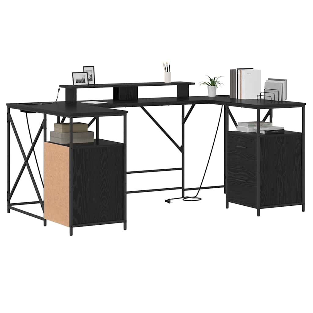 Schreibtisch Schwarze Eiche 182 x 101 x 87,5 cm Holzwerkstoff