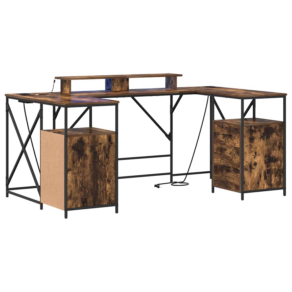 Schreibtisch Räuchereiche 182 x 101 x 87,5 cm Holzwerkstoff