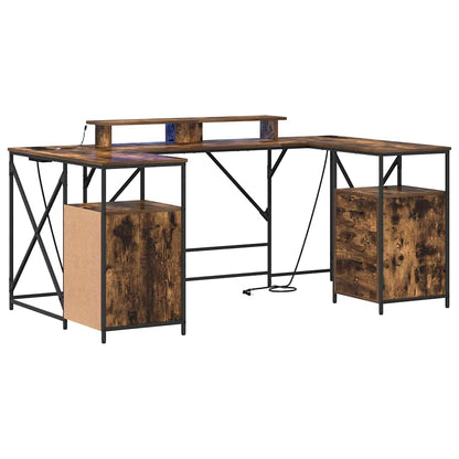 Schreibtisch Räuchereiche 182 x 101 x 87,5 cm Holzwerkstoff