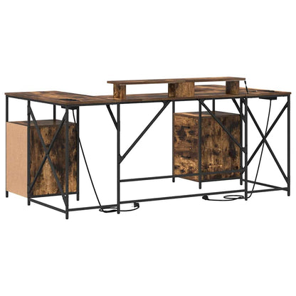 Schreibtisch Räuchereiche 182 x 101 x 87,5 cm Holzwerkstoff