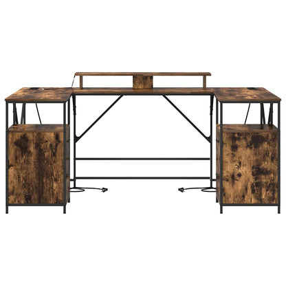 Schreibtisch Räuchereiche 182 x 101 x 87,5 cm Holzwerkstoff