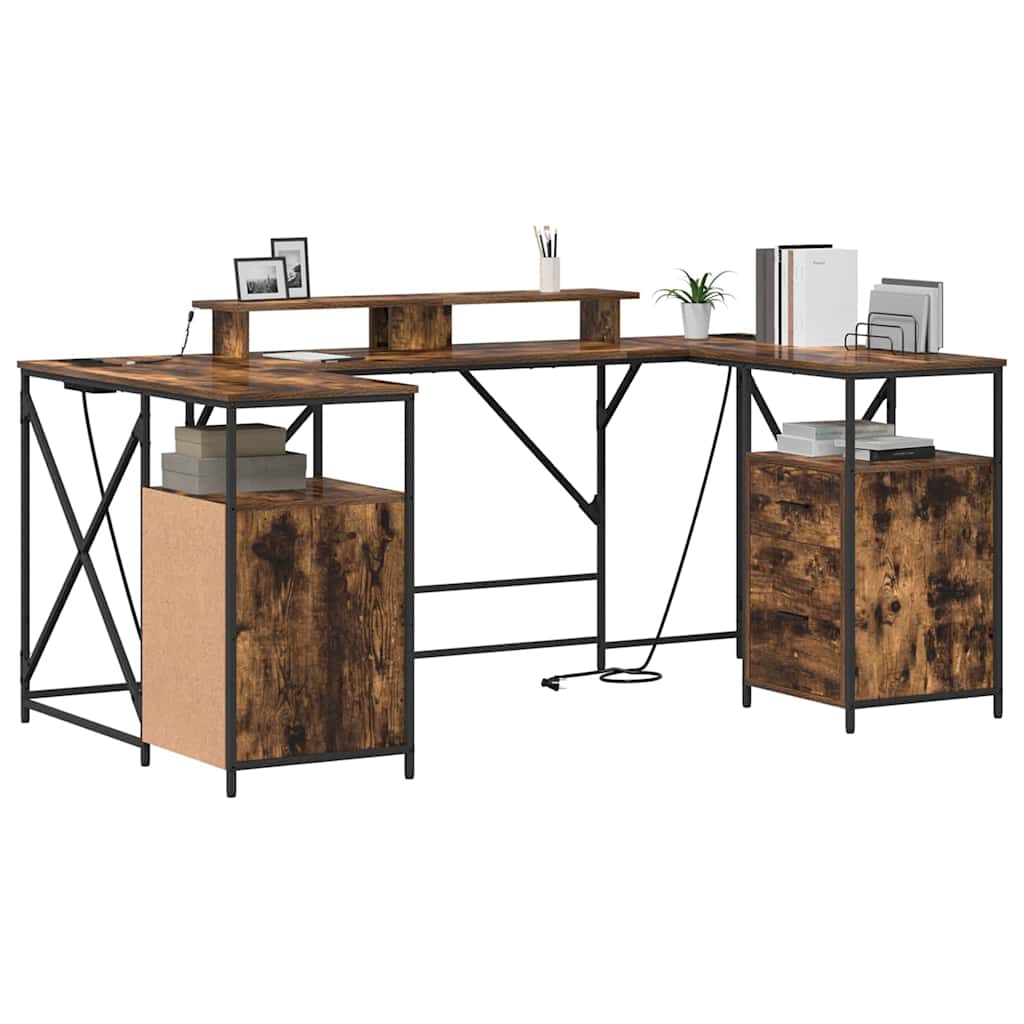 Schreibtisch Räuchereiche 182 x 101 x 87,5 cm Holzwerkstoff