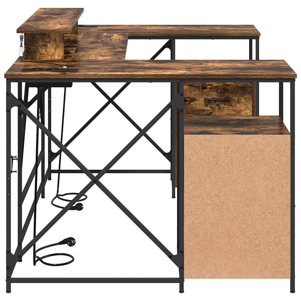 Schreibtisch Räuchereiche 182 x 101 x 87,5 cm Holzwerkstoff