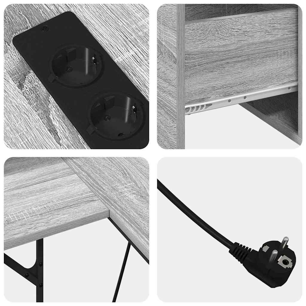 Schreibtisch Grau Sonoma 182 x 101 x 87,5 cm Holzwerkstoff