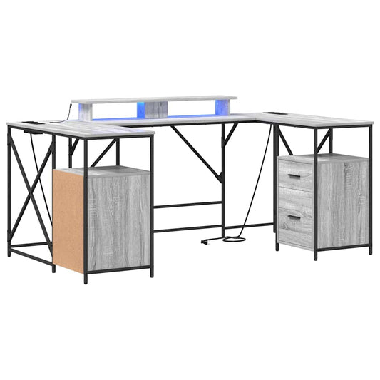 Schreibtisch Grau Sonoma 182 x 101 x 87,5 cm Holzwerkstoff