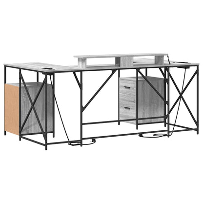 Schreibtisch Grau Sonoma 182 x 101 x 87,5 cm Holzwerkstoff