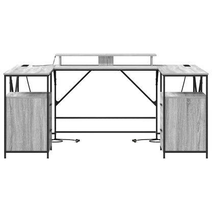 Schreibtisch Grau Sonoma 182 x 101 x 87,5 cm Holzwerkstoff