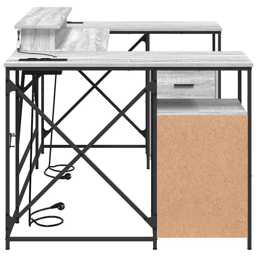 Schreibtisch Grau Sonoma 182 x 101 x 87,5 cm Holzwerkstoff