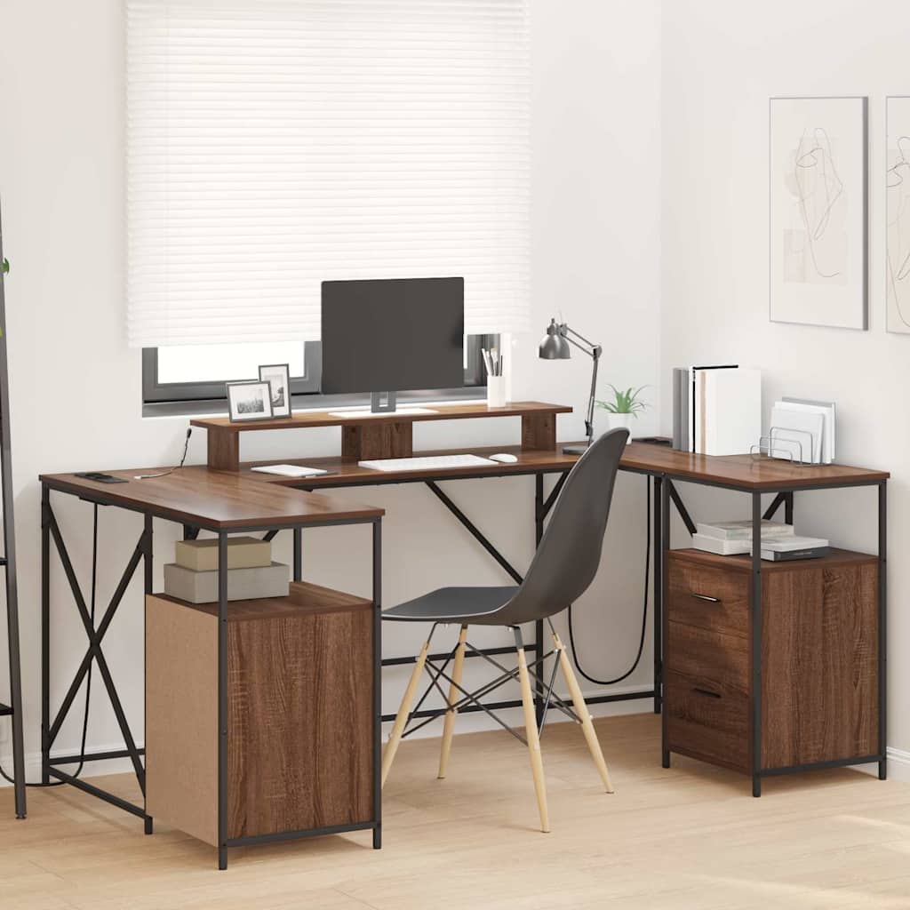 Schreibtisch Braune Eiche 182 x 101 x 87,5 cm Holzwerkstoff