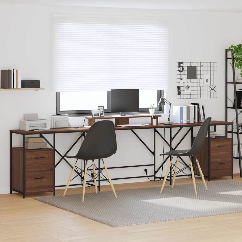 Schreibtisch Braun Eichen-Optik 182 x 101 x 87,5 cm