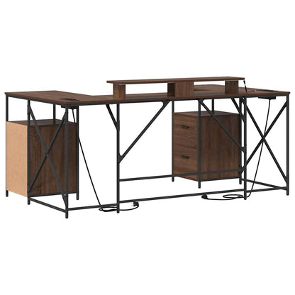Schreibtisch Braune Eiche 182 x 101 x 87,5 cm Holzwerkstoff