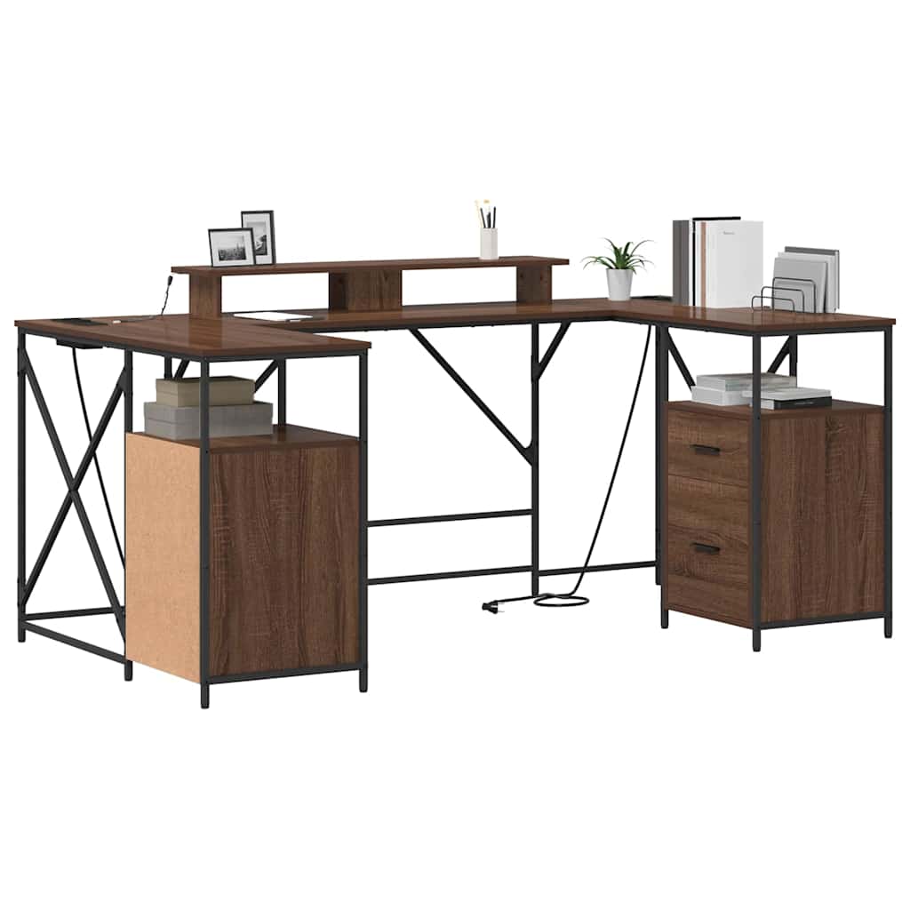 Schreibtisch Braune Eiche 182 x 101 x 87,5 cm Holzwerkstoff