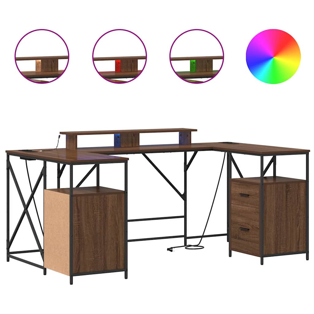 Schreibtisch Braun Eichen-Optik 182 x 101 x 87,5 cm