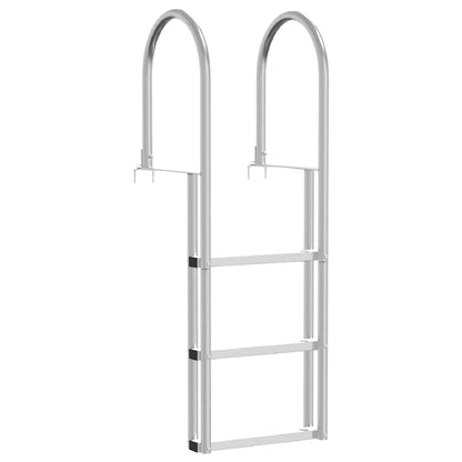 Dockleiter 4-Stufen Silber 45 x 11.5 x 134 cm Aluminium