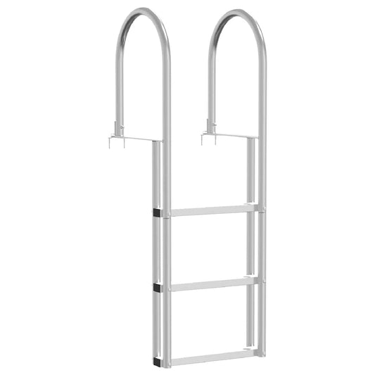 Dockleiter 4-Stufen Silber 45 x 11.5 x 134 cm Aluminium