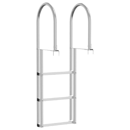 Dockleiter 4-Stufen Silber 45 x 11.5 x 134 cm Aluminium