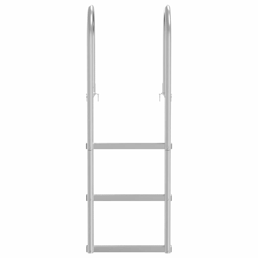 Dockleiter 4-Stufen Silber 45 x 11.5 x 134 cm Aluminium