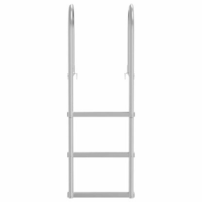 Dockleiter 4-Stufen Silber 45 x 11.5 x 134 cm Aluminium