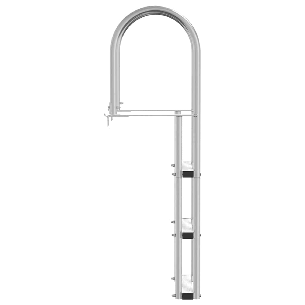 Dockleiter 4-Stufen Silber 45 x 11.5 x 134 cm Aluminium