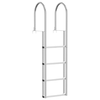 Dockleiter 4-Stufen Silber 45 x 11.5 x 162 cm Aluminium