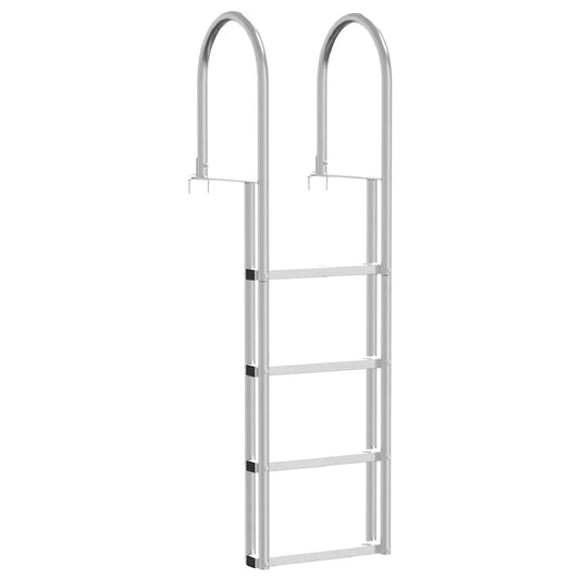 Dockleiter 4-Stufen Silber 45 x 11.5 x 162 cm Aluminium