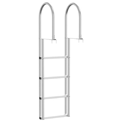 Dockleiter 4-Stufen Silber 45 x 11.5 x 162 cm Aluminium