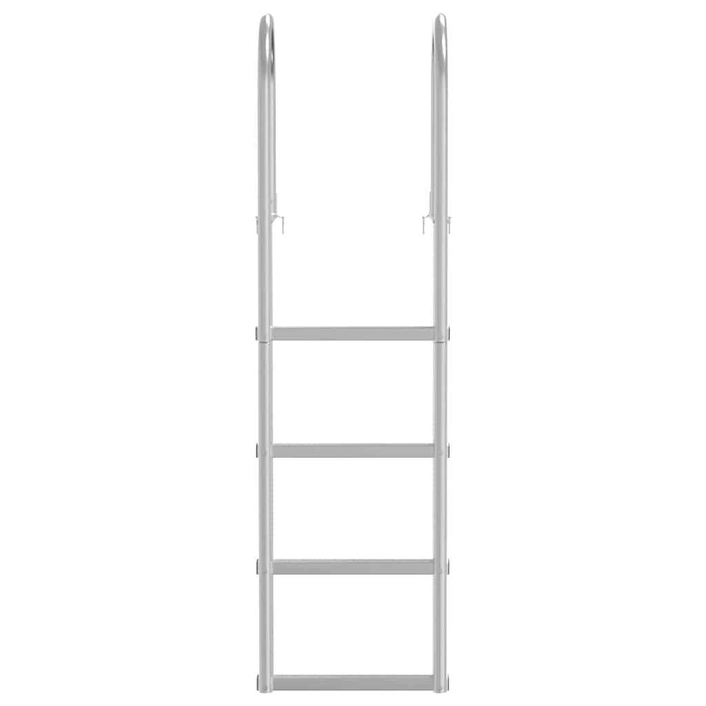 Dockleiter 4-Stufen Silber 45 x 11.5 x 162 cm Aluminium