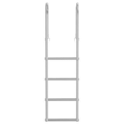 Dockleiter 4-Stufen Silber 45 x 11.5 x 162 cm Aluminium