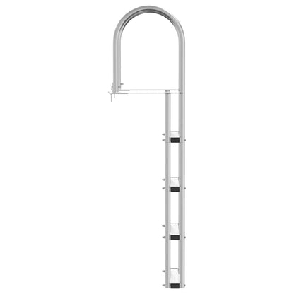 Dockleiter 4-Stufen Silber 45 x 11.5 x 162 cm Aluminium