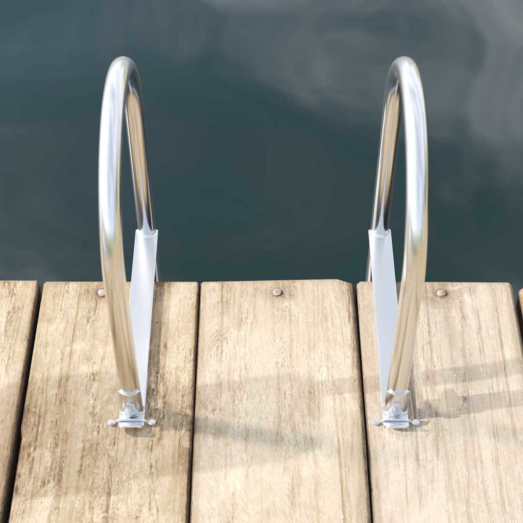 Dockleiter 4-Stufen Silber 45 x 11.5 x 190 cm Aluminium