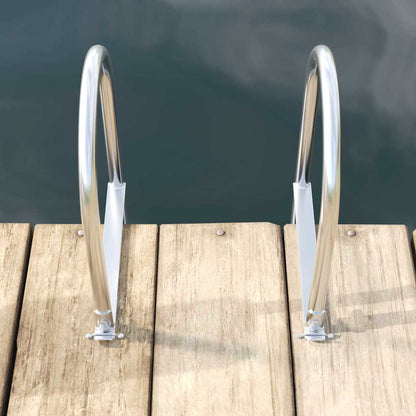 Dockleiter 4-Stufen Silber 45 x 11.5 x 190 cm Aluminium