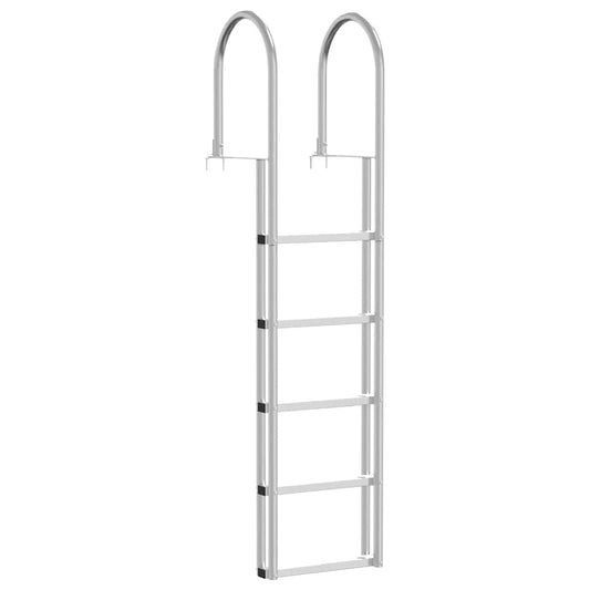 Dockleiter 4-Stufen Silber 45 x 11.5 x 190 cm Aluminium