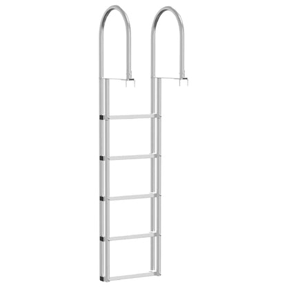 Dockleiter 4-Stufen Silber 45 x 11.5 x 190 cm Aluminium
