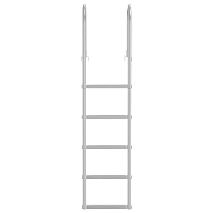 Dockleiter 4-Stufen Silber 45 x 11.5 x 190 cm Aluminium